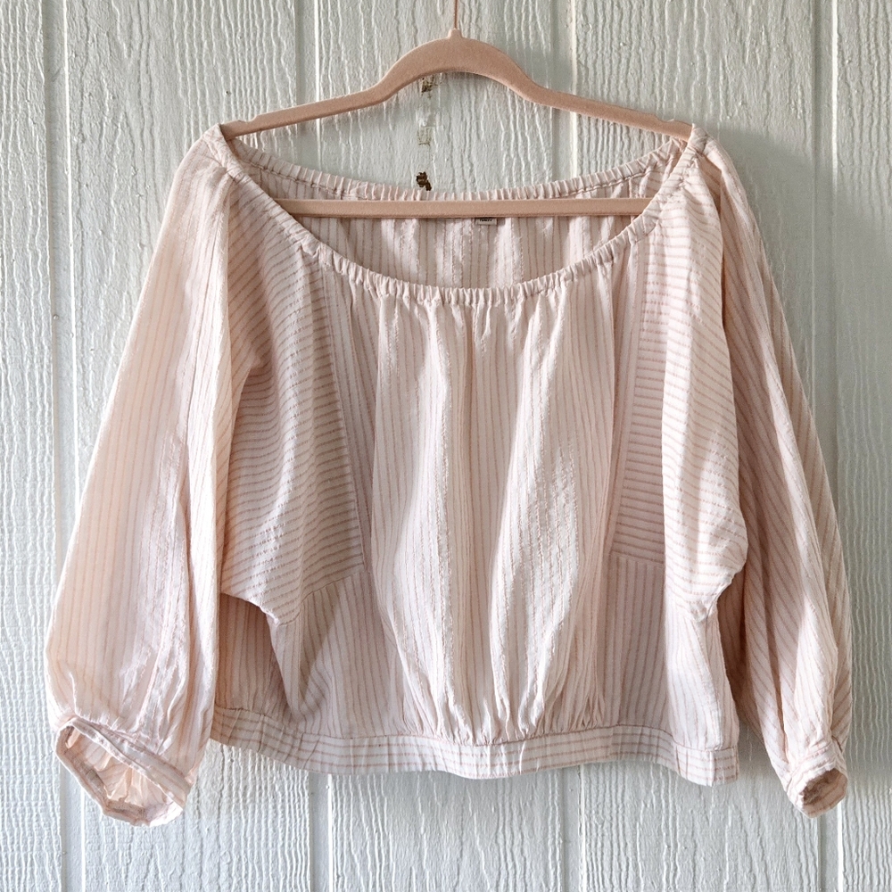 Anthropologie Holding Horses Aria Striped Off The Shoulder Peasant Top M…